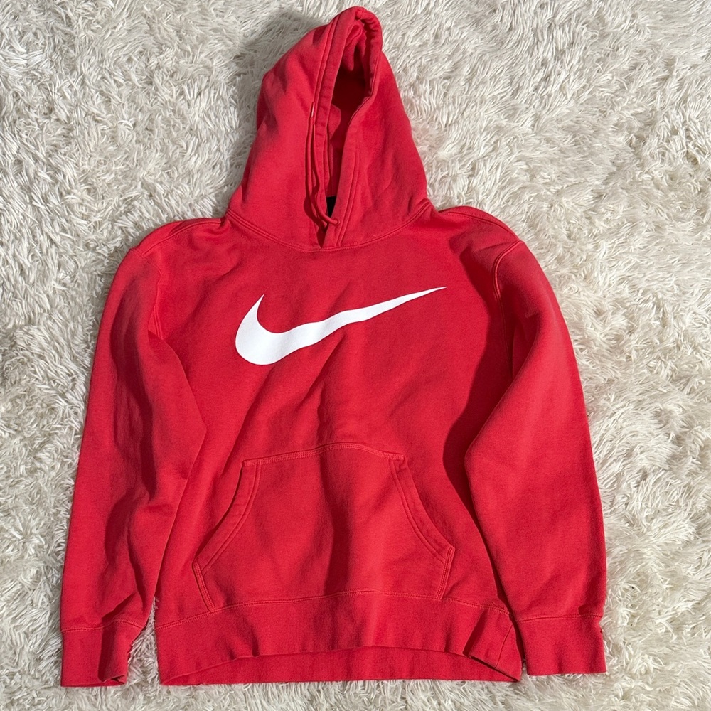 Nike Red Hoodie with White Swoosh